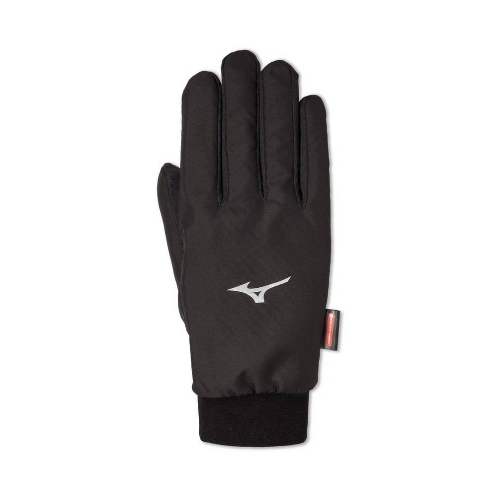 Mens Mizuno Breath Thermo® Wind Guard Gloves Black Philippines (BFGPOA360)